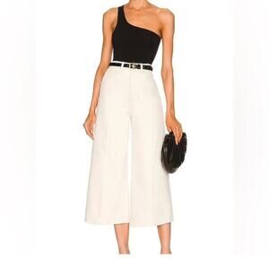 SPRWMN Earhart Culotte Cropped Wide Leg Jeans Size 31 Cream White